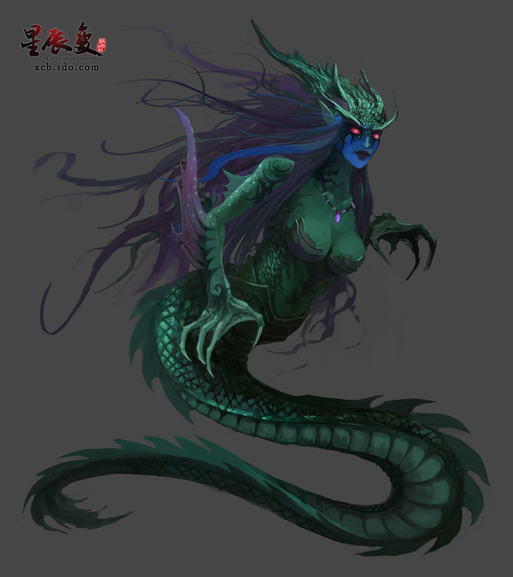 美人鱼之恋 《星辰变》无边海域人鱼原画展_星